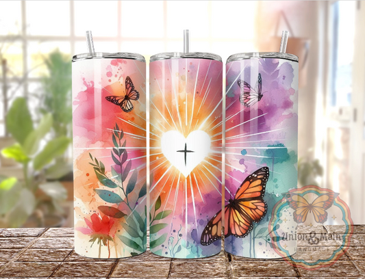 Watercolor Butterflies Tumbler